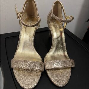 Michael Kors gold glitter evening sandals